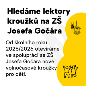 Hledáme lektory kroužků na ZŠ Josefa Gočára